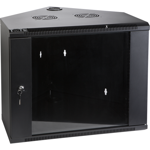 Wall corner enclosure, 600 mm deep, glass door, black